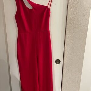 Chic Asymmetrical Red jumpsuit